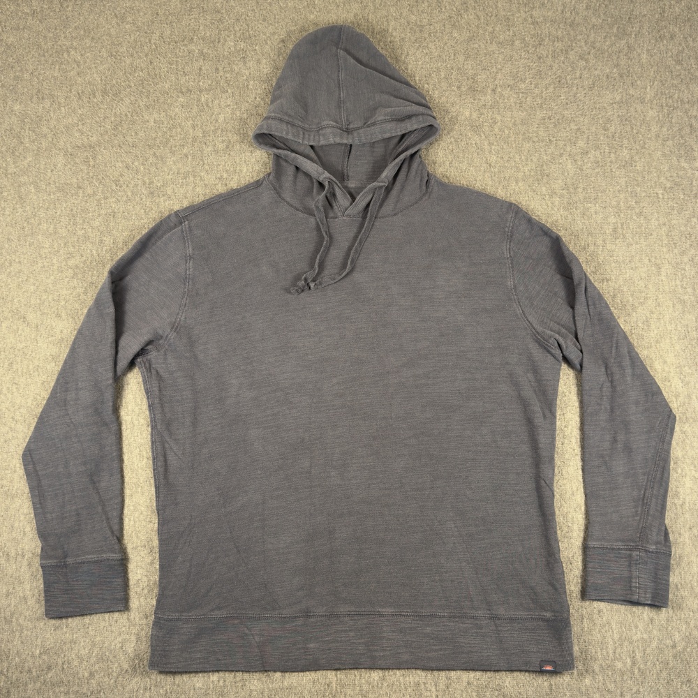 Faherty Hoodie Mens XL Blue Organic Cotton Lightweight Knit Pullover Tagless